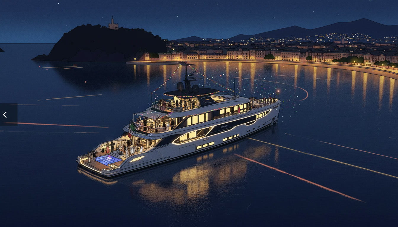 Poker finale aboard the superyacht in La Concha bay
